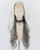 White Grey Black Synthetic Lace Front Wig WW761