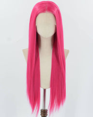 Hot Pink Synthetic Lace Front Wig WT088