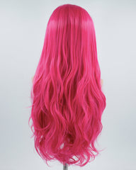 Pink Streaked Wavy Hot Pink Synthetic Lace Front Wig WW375