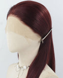 Dark Wine Red Synthetic Lace Front Wig WW974