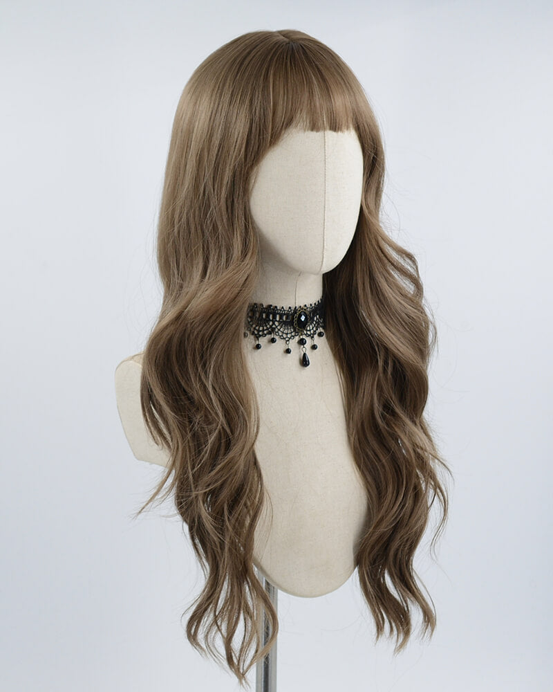 Light Brown Long Wavy Synthetic Wig HW249