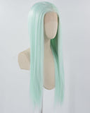 Light Green Long Straight Synthetic Lace Front Wig WW781
