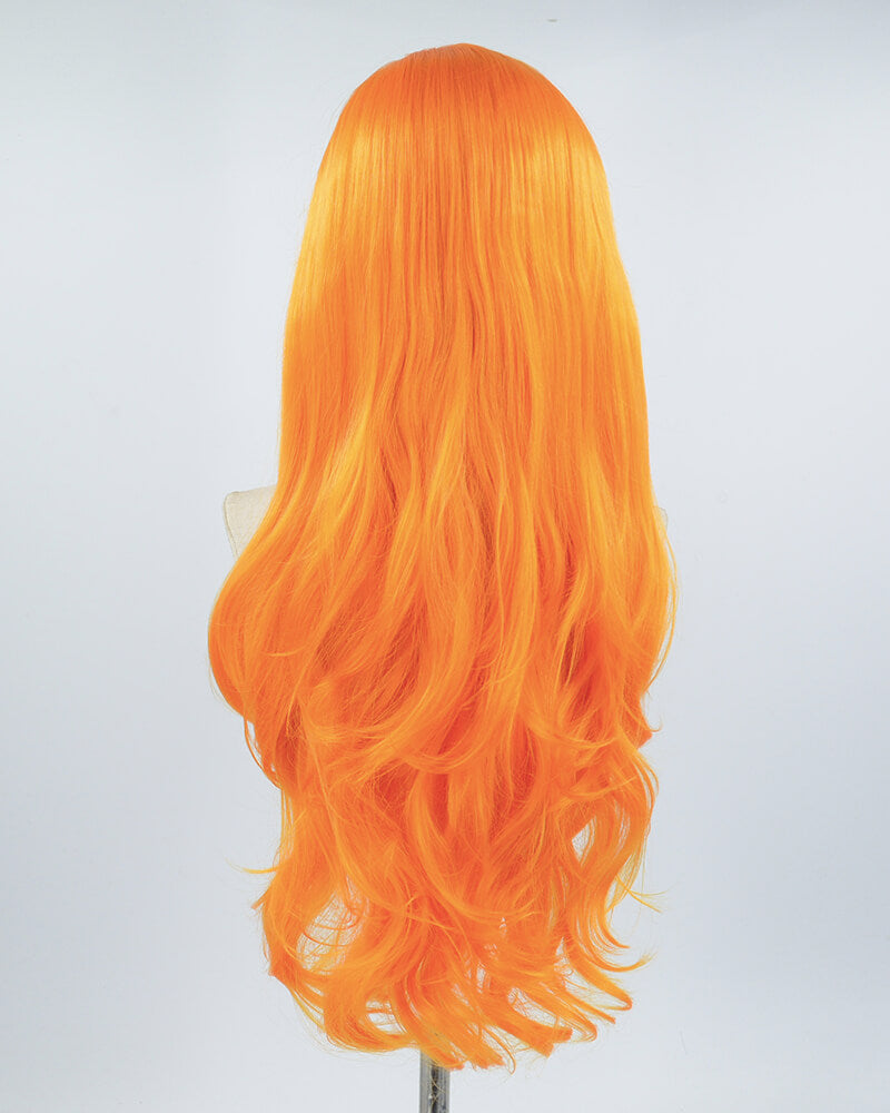Light Orange Long Wavy Synthetic Lace Front Wig WW523