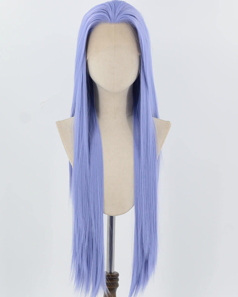 Blue Purple Long Straight Synthetic Lace Front Wig WW861