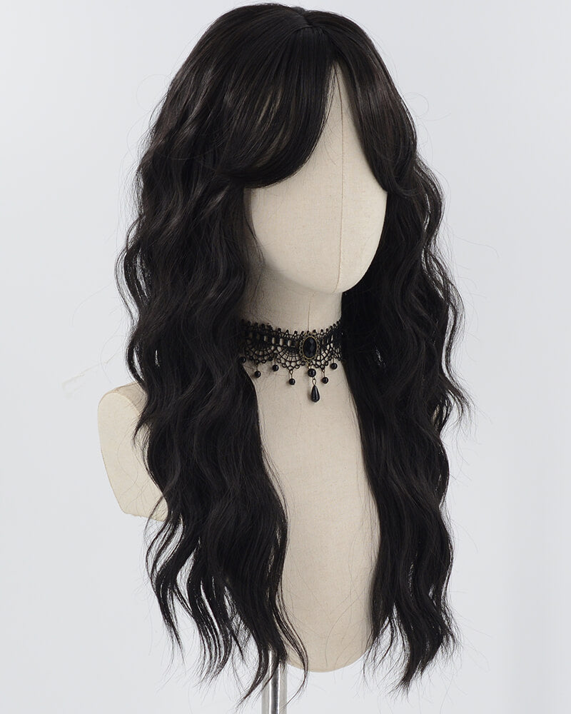 Long Black Curly Synthetic Wig HW577
