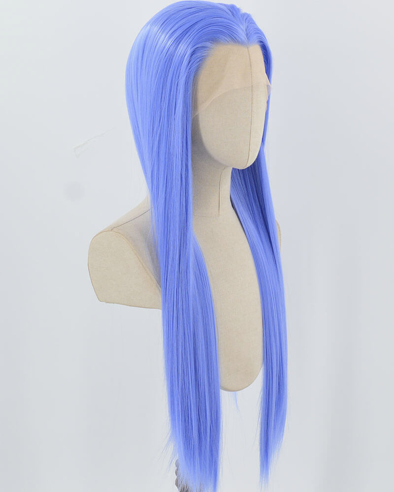 Long Blue Synthetic Lace Front Wig WW846