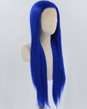 Long Blue Straight Synthetic Lace Front Wig WW509