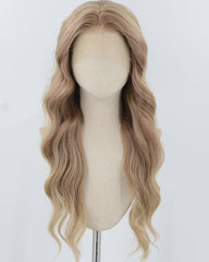 Brown Ombre Blonde Synthetic Lace Front Wig WW950