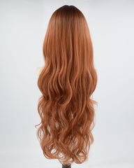 30Inch Orange Brown Long Synthetic Wig HW447