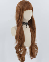 Long Brown Wavy Synthetic Wig HW659