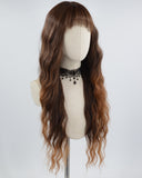 Ombre Brown Long Curly Synthetic Wig HW360