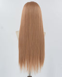 Red Brown Long Straight Synthetic Lace Front WigWW864