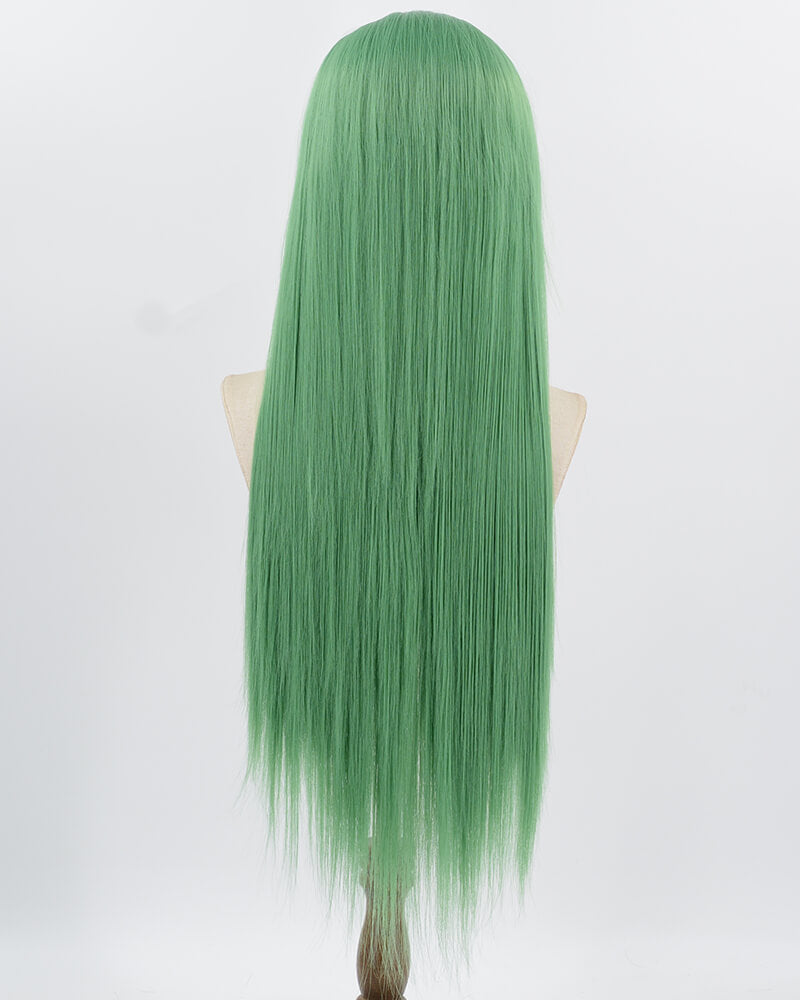 Green Long Straight Synthetic Lace Front Wig WW902