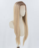 Ombre Blonde Natural Synthetic Lace Front Wig WW810