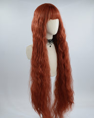 40 Inch Long Curly Orange Synthetic Wig HW262