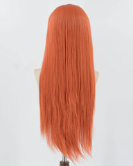 Long Straight Orange Synthetic Lace Front Wig WW865