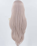 Long Pink Synthetic Lace Front Wig WW847