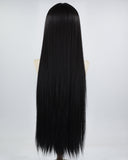 32 inches Long Black Synthetic Lace Front Wig HW316