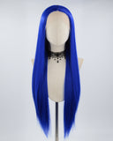 T Part Blue Long Straight Synthetic Lace Front Wig NH-1