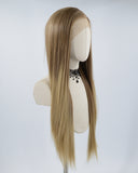 Long Straight Brown Ombre Synthetic Lace Front Wig WW529
