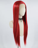 Long Straight Red Synthetic Lace Front Wig WW669