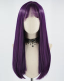 Purple Long Straight Synthetic Wig HW423