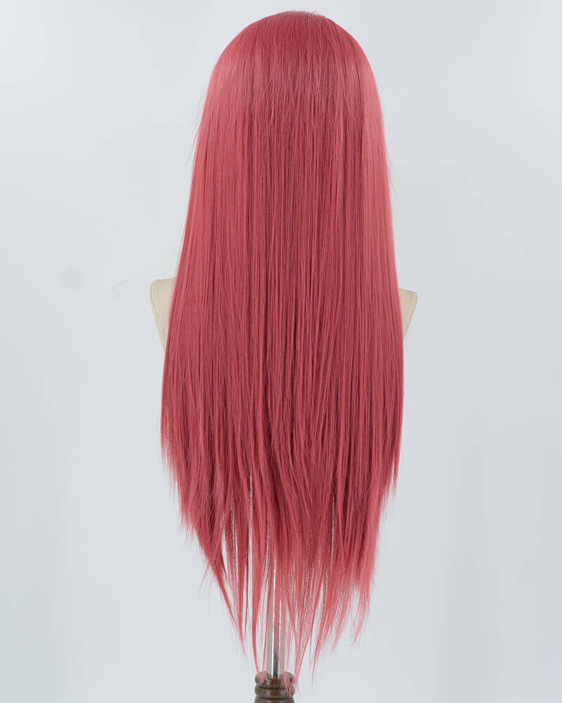 Rose Red Pink Synthetic Lace Front Wig WW856