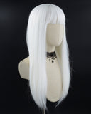 Long Straight White Synthetic Wig HW273