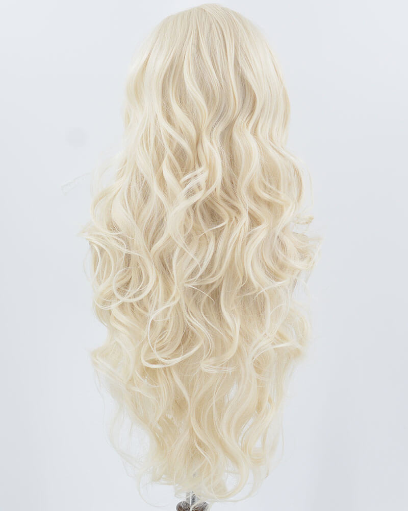 Platinum Blonde Wavy Synthetic Lace Front Wig WW901