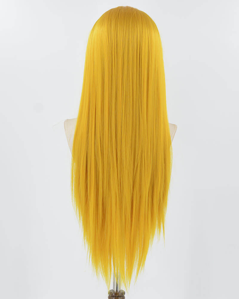 Golden Yellow Synthetic Lace Front Wig WW860