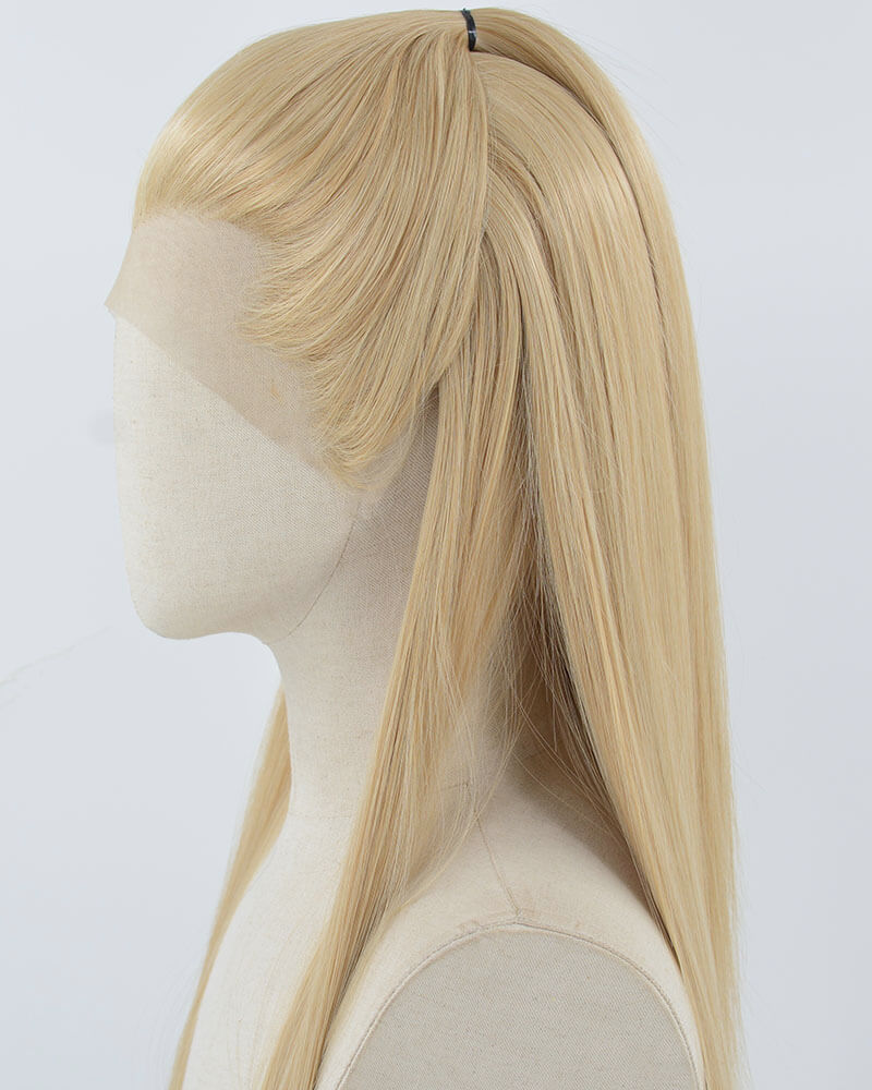 Mixed Blonde Straight Synthetic Lace Front Men's Wig MW059