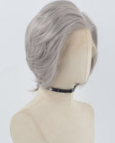 Grey Short Synthetic Lace Front Men's Wig MW024