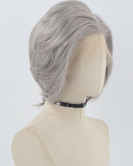 Grey Short Synthetic Lace Front Men's Wig MW024