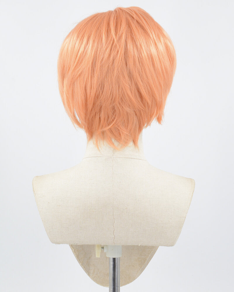 Orange Short Synthetic Lace Front Men's Wig MW007