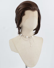 Brown Short Synthetic Lace Front Men's Wig MW044
