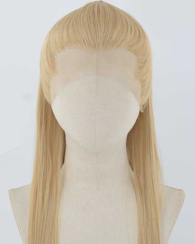 Mixed Blonde Straight Synthetic Lace Front Men's Wig MW059