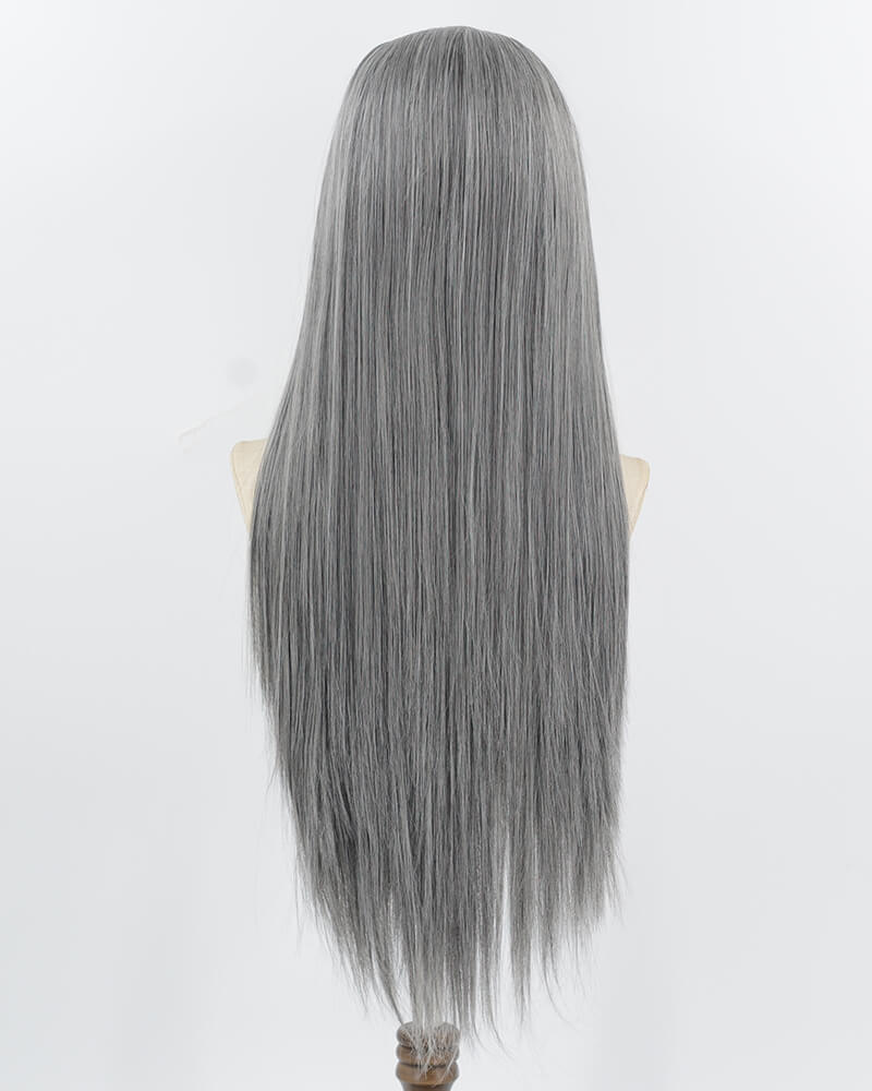 Mixed Grey Synthetic Lace Front Men's Wig MW051