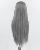 Mixed Grey Synthetic Lace Front Men's Wig MW051