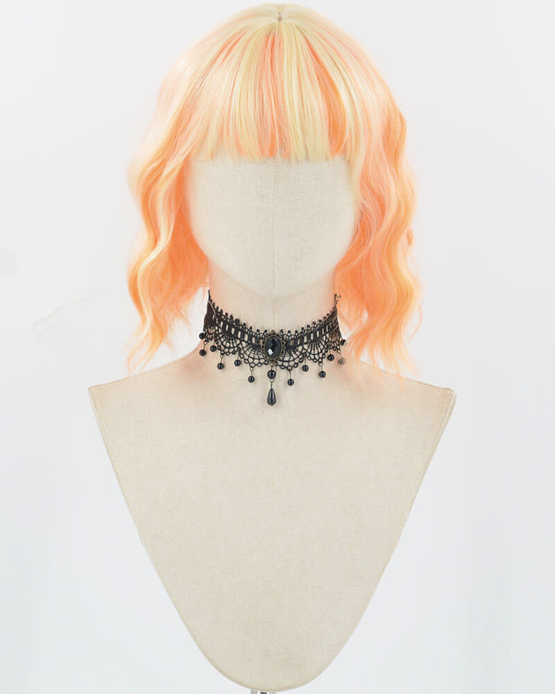 Mixed Orange Short Curly Synthetic Wig HW678