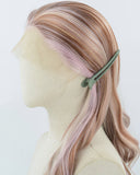 Mixed Pink Brown Synthetic Lace Front Wig WW907
