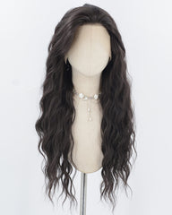 Natural Black Curly Synthetic Lace Front Wig WW953