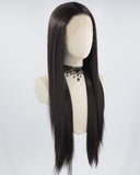 Natural Black Long Straight Synthetic Lace Front Wig WW685