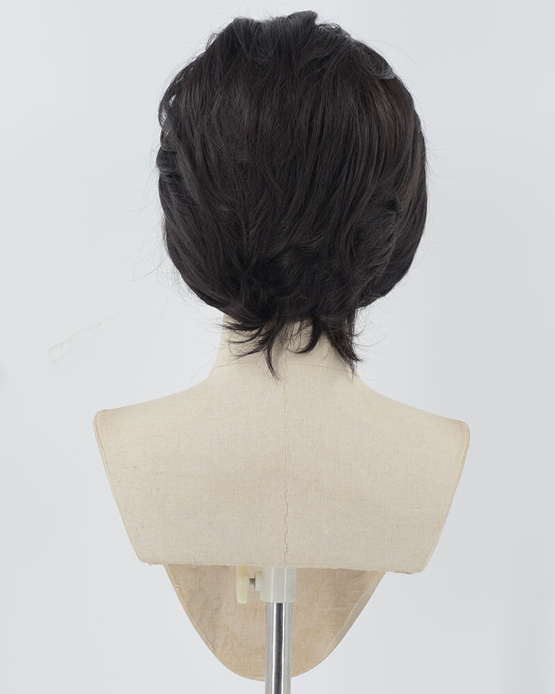 Natural Black Short Synthetic Lace Front Men's Wig MW030