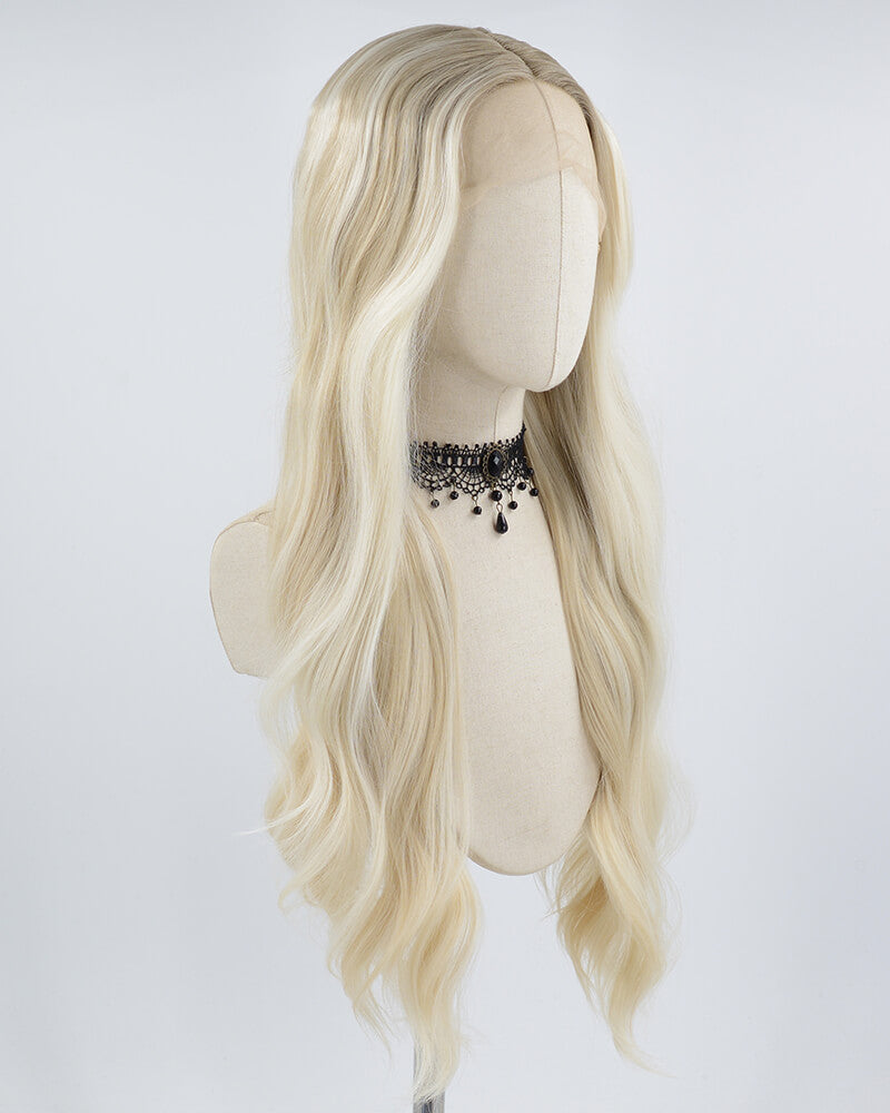 Ombre Blonde Long Synthetic Lace Front Wig WW602