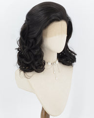 Natural Black Wavy Synthetic Lace Front Wig WW1085