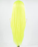 Neon Green Long Straight Synthetic Lace Front Wig WW704