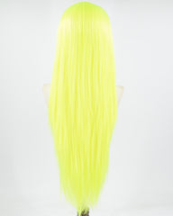 Neon Green Long Straight Synthetic Lace Front Wig WW704