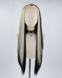 613 Blonde Black Long Synthetic Lace Front Wig WW510