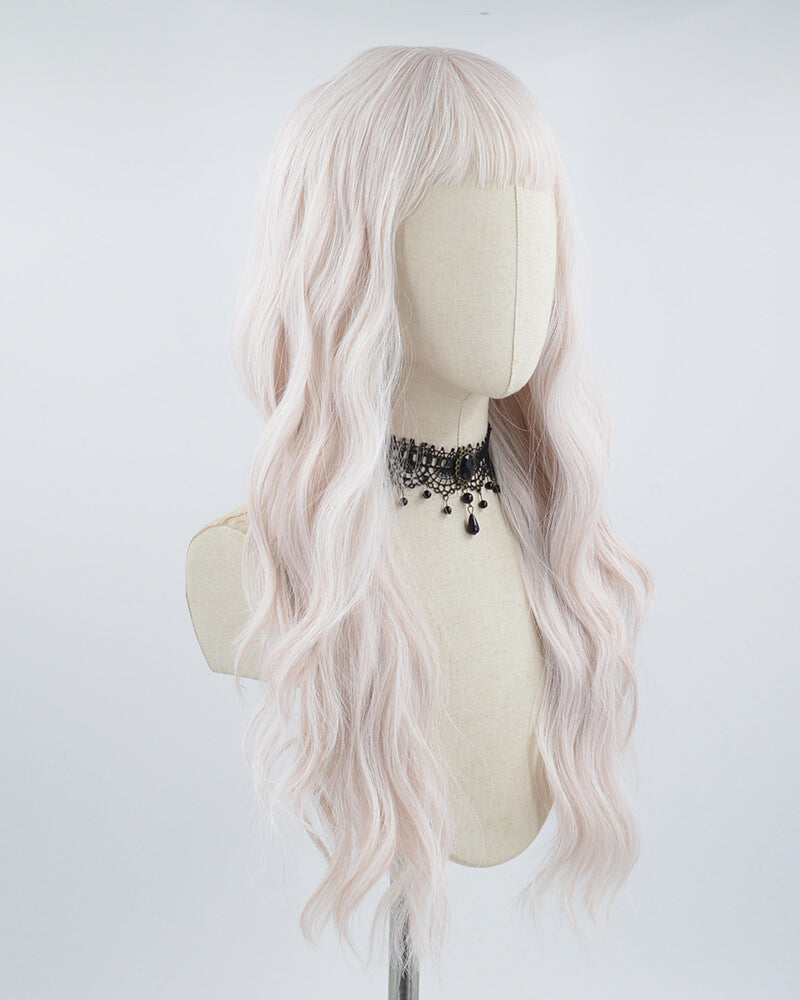 White Pink Grey Synthetic Wig HW237