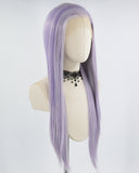 White Purple Straight Synthetic Lace Front Wig WW668